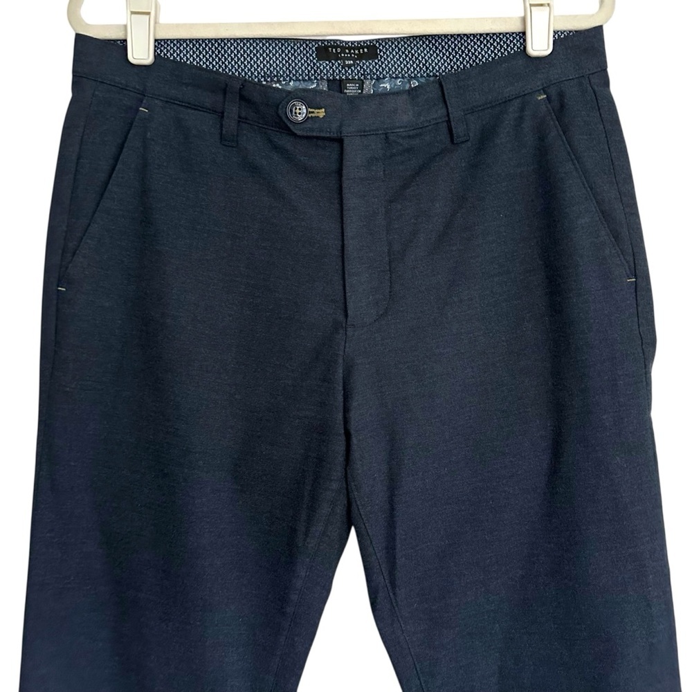 TED BAKER London Navy Cotton Blend Volvek Classic Trouser Pants Career Size 33R - Picture 5 of 16